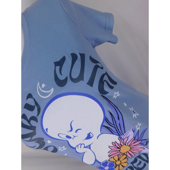 Casper the Friendly Ghost M Tee Scary Cute Halloween Shirt Blue Retro - Picture 4 of 12